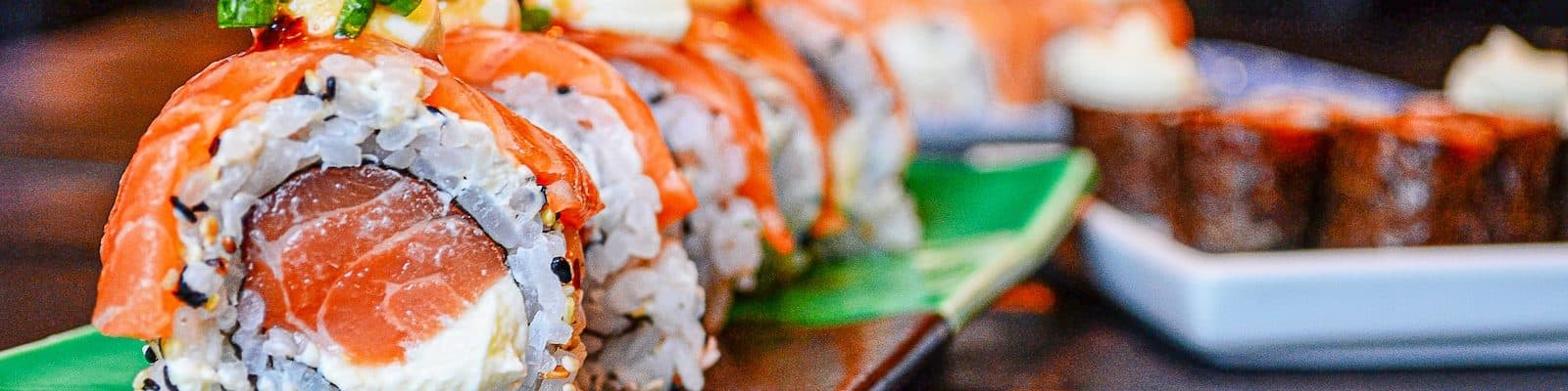 sushi on white ceramic plate