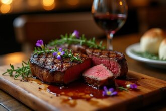 Côte de bœuf grillée sur braise dans un restaurant parisien