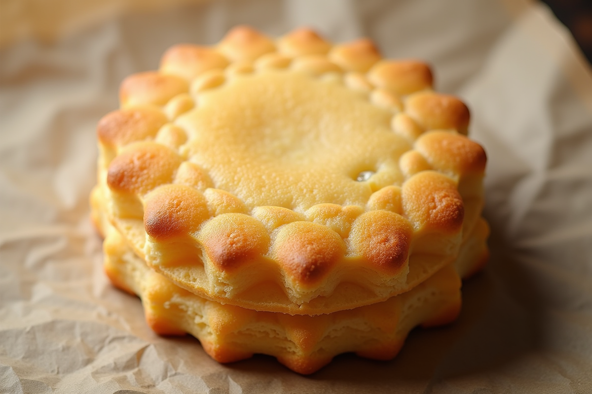 Gros plan sur une couche de biscuit joconde