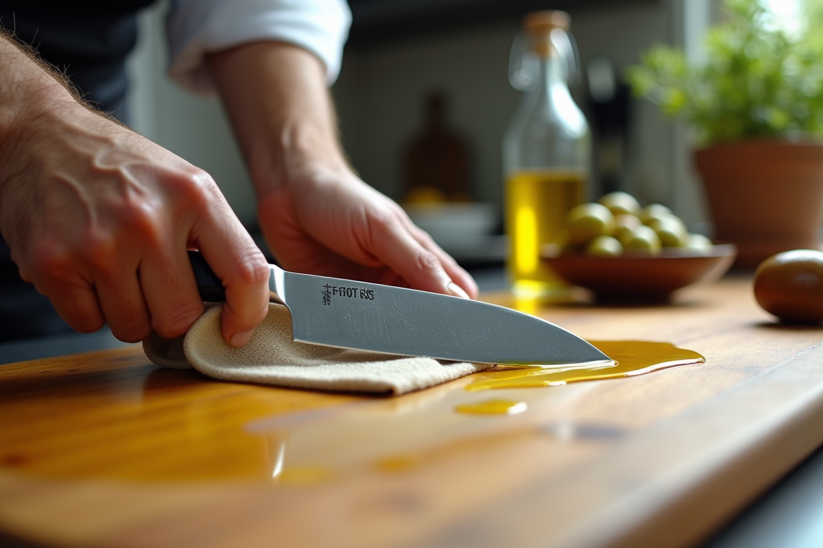 Couteaux : Utiliser de l’huile d’olive, bénéfique pour l’entretien ?