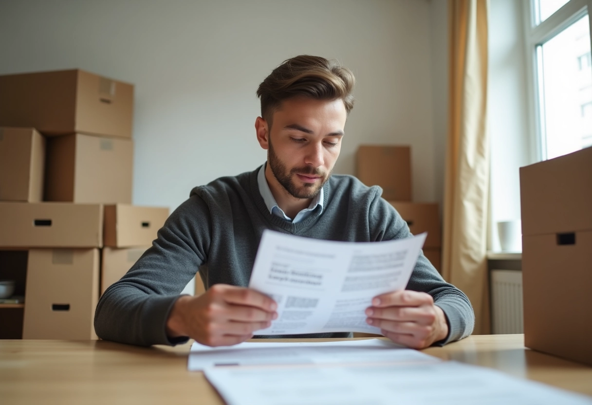 Jeune homme examinant des instructions d
